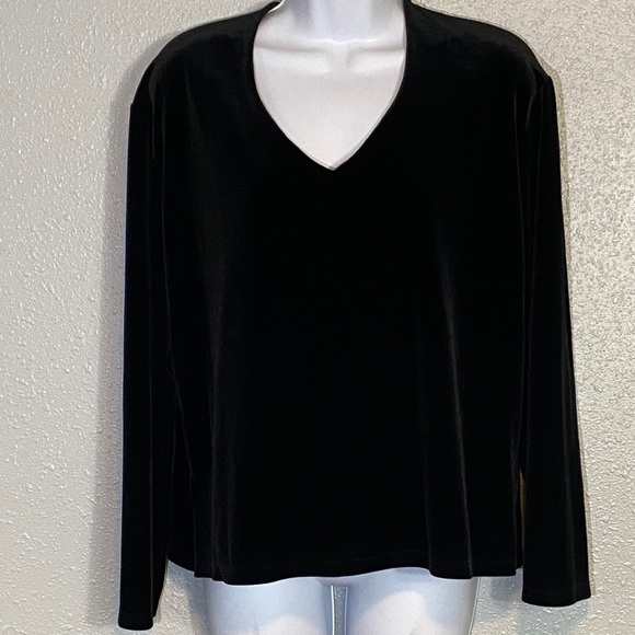 Chico's Classic Black Velvet Blouse - Picture 1 of 6